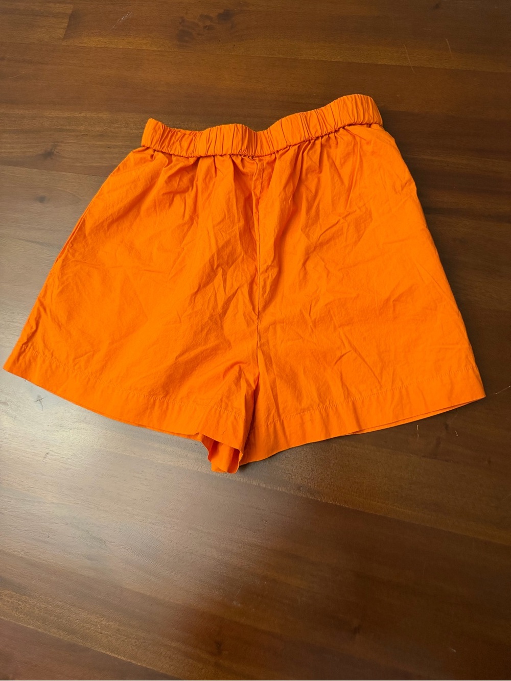 Scanlan Theodore Parachute Cotton Poplin Shorts Bright Orange Elastic Waist (129 - Picture 2 of 4